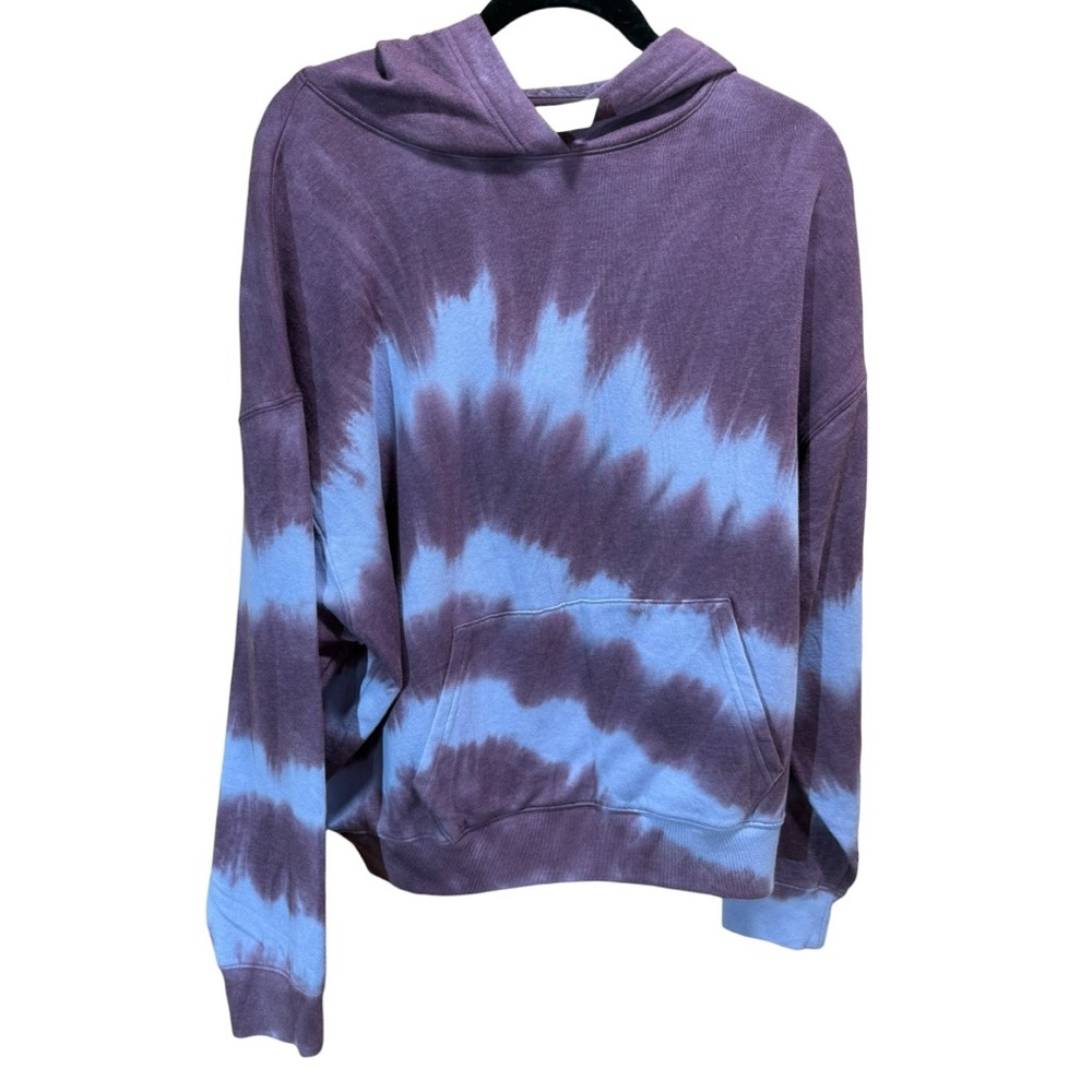 Victorias Secret PINK Tie Dye Pullover Hoodie Mauve Ice & Dusty Periwinkle M NWT - Picture 3 of 11